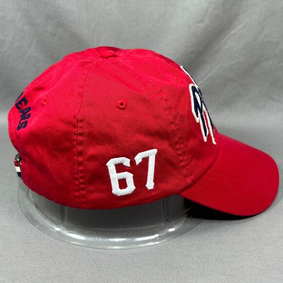 Polo Ralph Lauren Bear Strapback Hat Red White Pony Baseball Adjustable Dad Mens - Picture 5 of 16